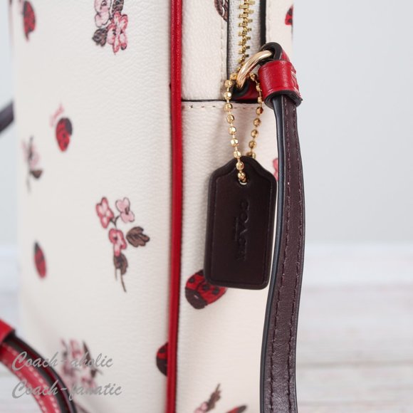 NWT Coach North South Zip Phone Crossbody With Ladybug Floral Print - Picture 6 of 12